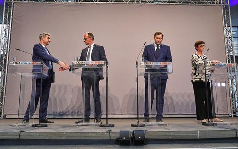 Bekanntgabe Einigung auf Koalition von CDU, CSU und SPD am 09.04.2025 - Foto: über dts Nachrichtenagentur Bekanntgabe Einigung auf Koalition von CDU, CSU und SPD am 09.04.2025 - Foto: über dts Nachrichtenagentur