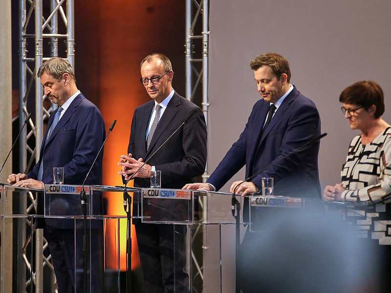 Söder, Merz, Klingbeil, Esken am 09.04.2025 - Foto: über dts Nachrichtenagentur