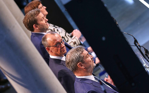 Esken, Klingbeil, Merz, Söder am 09.04.2025 - Foto: über dts Nachrichtenagentur