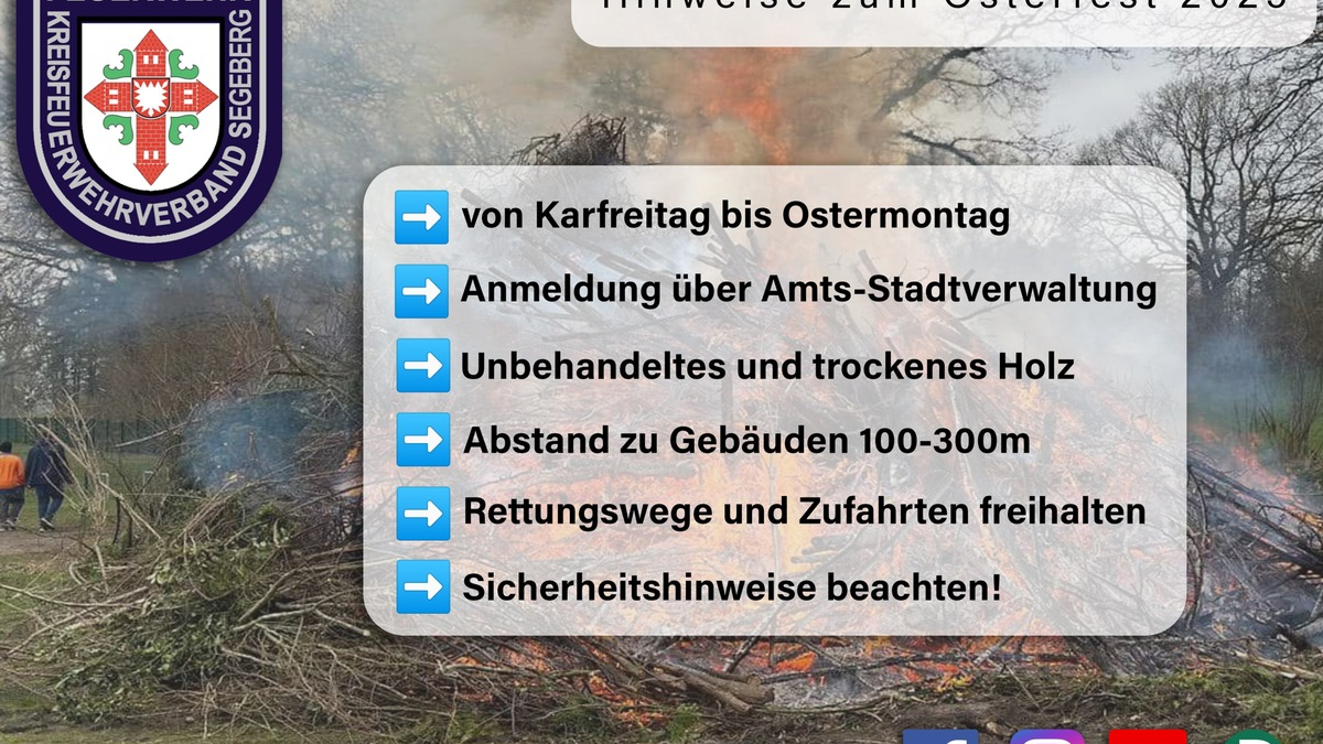 FW-SE: Hinweise zum Osterfeuer - Foto: presseportal.de