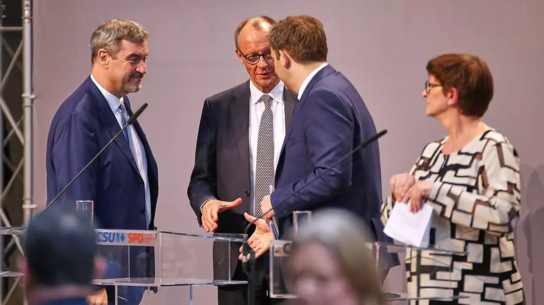 Söder, Merz, Klingbeil, Esken am 09.04.2025 - Bild: über dts Nachrichtenagentur