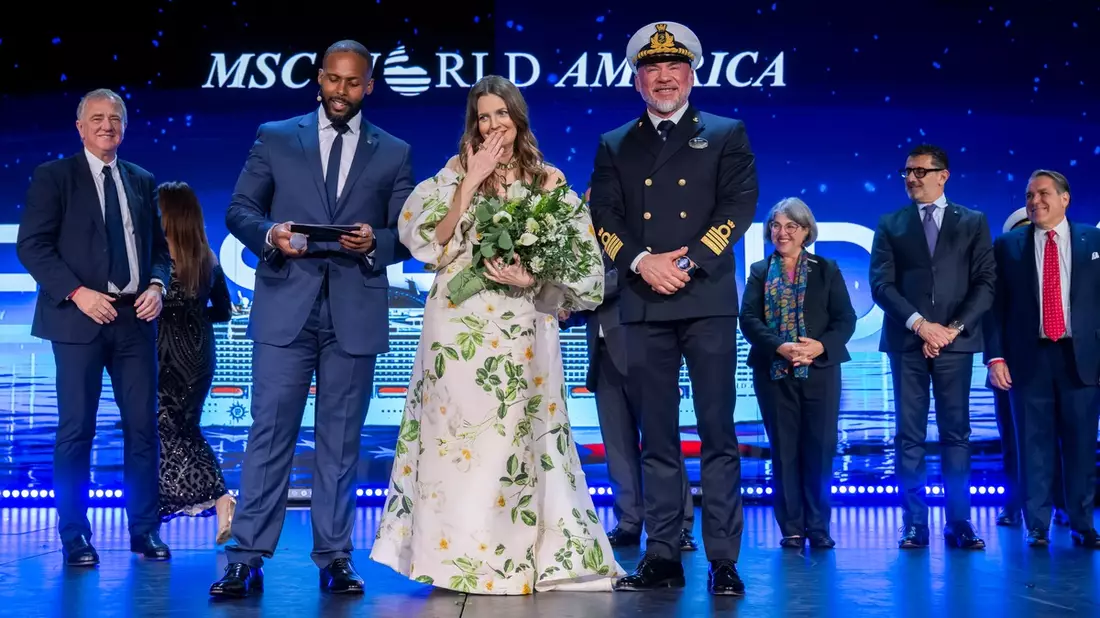 Die MSC World America wurde letzte Nacht in einer glamourösen Zeremonie in Miami getauft - Bild: presseportal.de