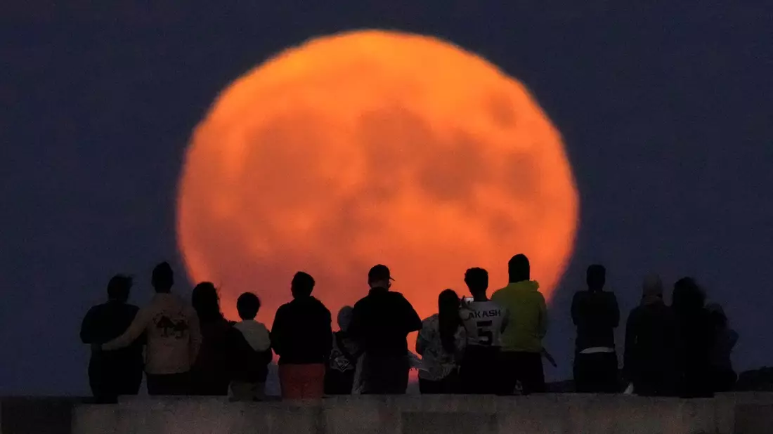Vollmond über Chicago  - Bild: Charles Rex Arbogast/AP/dpa