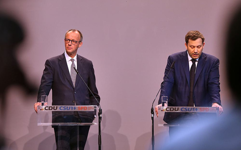 Friedrich Merz und Lars Klingbeil am 09.04.2025 - Foto: über dts Nachrichtenagentur