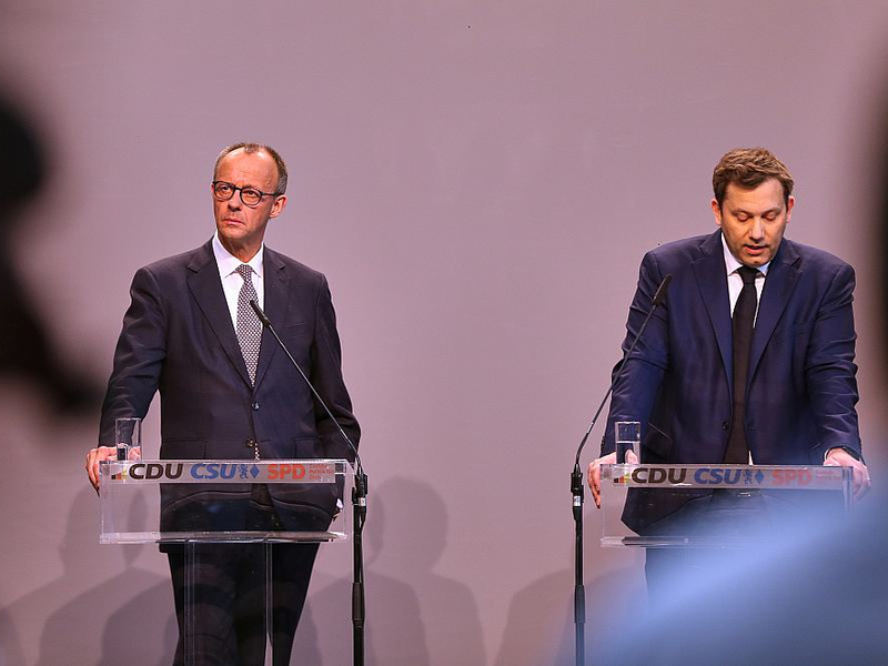 Friedrich Merz und Lars Klingbeil am 09.04.2025 - Foto: über dts Nachrichtenagentur