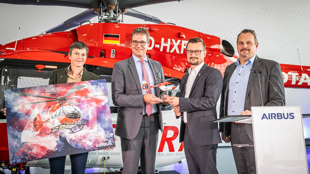 Flottenerneuerung / DRF Luftrettung übernimmt 40. Hubschrauber des Typs Airbus H145 - Foto: presseportal.de