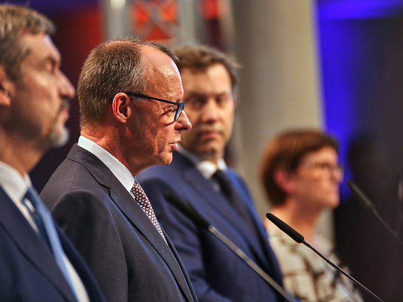 Söder, Merz, Klingbeil, Esken am 09.04.2025 - Foto: über dts Nachrichtenagentur