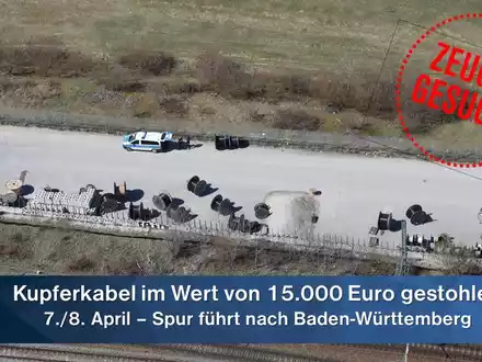 Bundespolizeidirektion München: Ermittlungen wegen Buntmetalldiebstahl / Bundespolizei bittet um Hinweise aus der Bevölkerung - Foto: presseportal.de