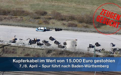 Bundespolizeidirektion München: Ermittlungen wegen Buntmetalldiebstahl / Bundespolizei bittet um Hinweise aus der Bevölkerung - Foto: presseportal.de