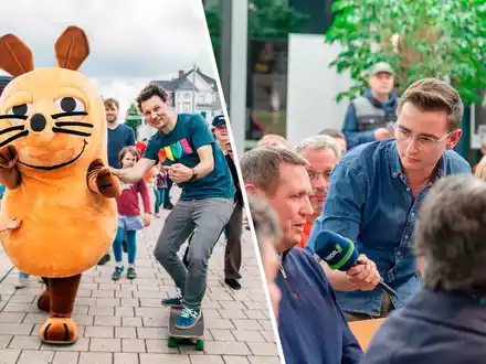 WDR Lokalzeit Stadtgespräch und die Maus beim Osterlauf in Paderborn - Foto: presseportal.de