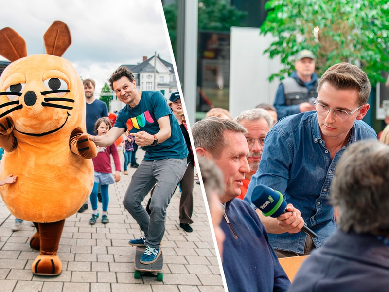 WDR Lokalzeit Stadtgespräch und die Maus beim Osterlauf in Paderborn - Foto: presseportal.de