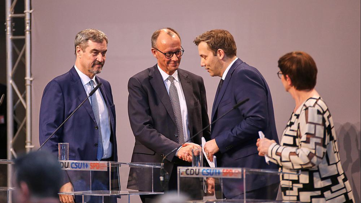 Söder, Merz, Klingbeil, Esken am 09.04.2025 - Foto: über dts Nachrichtenagentur