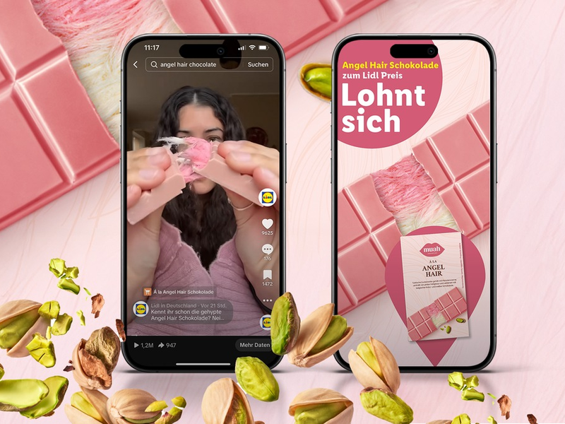 Angel Hair Schokolade in limitierter Edition ab nächster Woche bei Lidl erhältlich / Schokotrend ab sofort exklusiv über TikTok einkaufen - Foto: presseportal.de