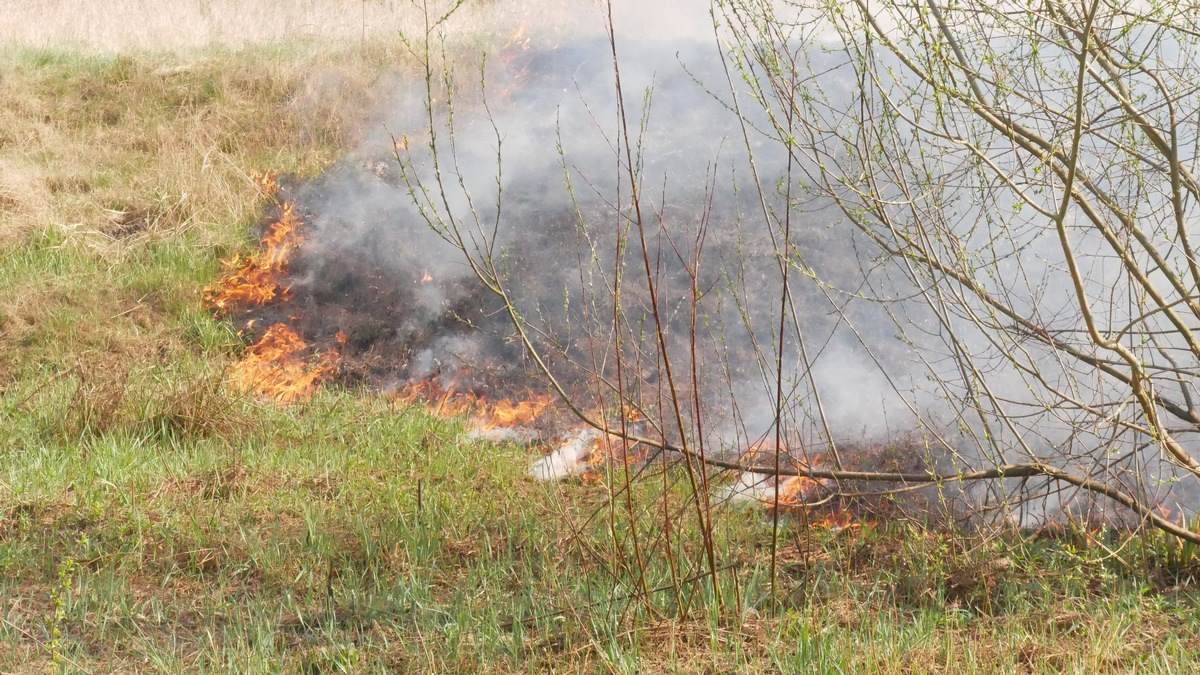 FW Celle: Vegetationsbrand, Verkehrsunfall, Feuer in einer Garage - drei Einsätze innerhalb von 30 Minuten! - Foto: presseportal.de