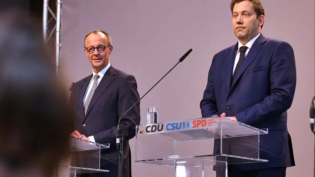 Friedrich Merz, Lars Klingbeil am 09.04.2025 - Bild: über dts Nachrichtenagentur