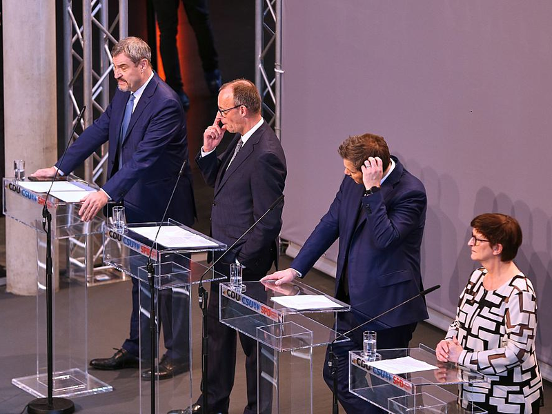 Söder, Merz, Klingbeil, Esken am 09.04.2025 - Foto: über dts Nachrichtenagentur