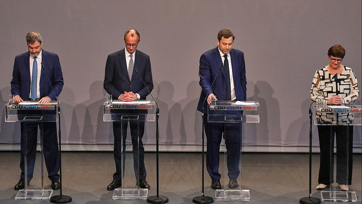 Söder, Merz, Klingbeil, Esken am 09.04.2025 - Foto: über dts Nachrichtenagentur