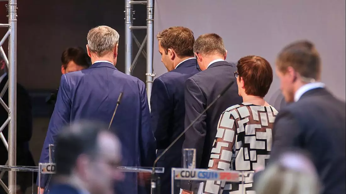 Söder, Merz, Klingbeil, Esken am 09.04.2025 - Bild: über dts Nachrichtenagentur