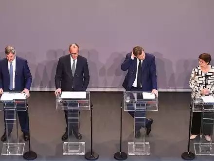 Söder, Merz, Klingbeil, Esken am 09.04.2025 - Foto: über dts Nachrichtenagentur
