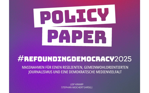 #RefoundingDemocracy2025: Neues Policy Paper fordert verlĂ€ssliche Rahmenbedingungen fĂŒr resilienten Journalismus und demokratische Medienvielfalt - Foto: presseportal.de #RefoundingDemocracy2025: Neues Policy Paper fordert verlĂ€ssliche Rahmenbedingungen fĂŒr resilienten Journalismus und demokratische Medienvielfalt - Foto: presseportal.de