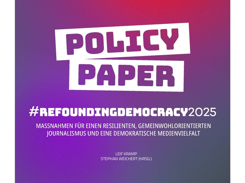 #RefoundingDemocracy2025: Neues Policy Paper fordert verlässliche Rahmenbedingungen für resilienten Journalismus und demokratische Medienvielfalt - Foto: presseportal.de