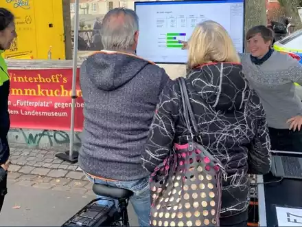POL-MS: Schon ausprobiert? - Den Pedelec-Verkehrssimulator der Polizei auf dem Wochenmarkt testen - Foto: presseportal.de