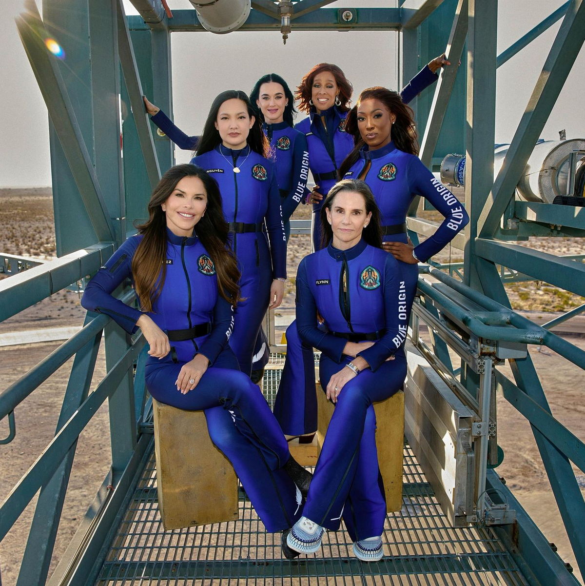 Die Raumanzüge wurden von Sanchez  entworfen. - Foto: Uncredited/Blue Origin via AP/dpa