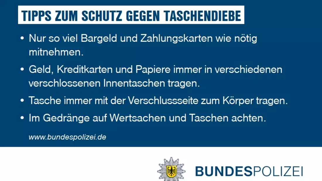 Bundespolizeidirektion München: Diebstahl im internationalen Fernzug / Bundespolizei gibt Präventionstipps zum Osterreiseverkehr - Bild: presseportal.de