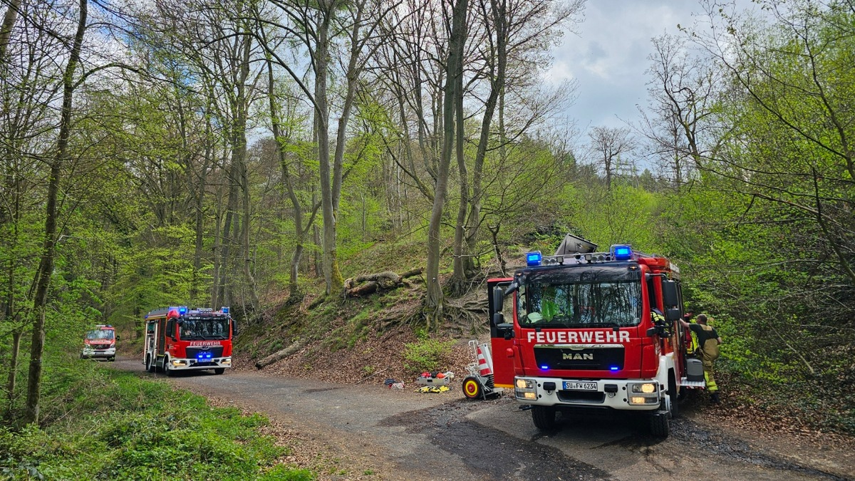 FW Königswinter: Feuer im Wald rechtzeitig entdeckt - Waldbrandgefahr aktuell noch hoch - Foto: presseportal.de