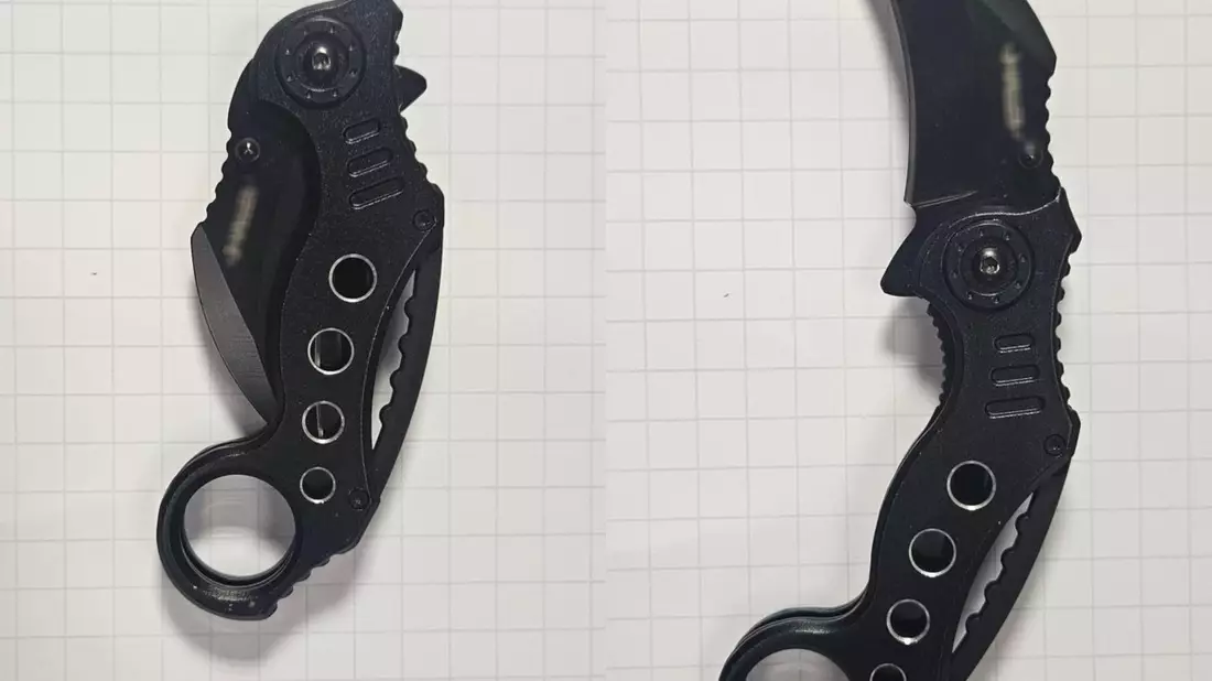 BPOL NRW: Bundespolizei stellt 23-Jährigen mit Karambit-Messer - Bild: presseportal.de