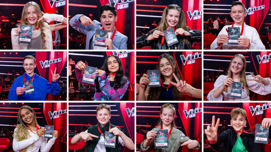 Malou Daryan Arhanna Josh Ian Sohum Luna Tuana Eva Piet Helena Neo The Voice Kids - Bild: Joyn/Claudius Pflug, presseportal.de