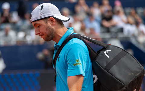 Hatte bei seinem München-Debüt keine Chance: Tennis-Youngster Justin Engel. - Foto: Leonie Asendorpf/dpa