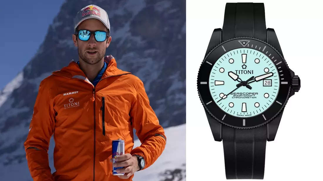 Neuer Schweizer Rekord im Speedclimbing / Mit der Titoni Seascoper 300 Ice Blue Limited Edition - Bild: presseportal.de