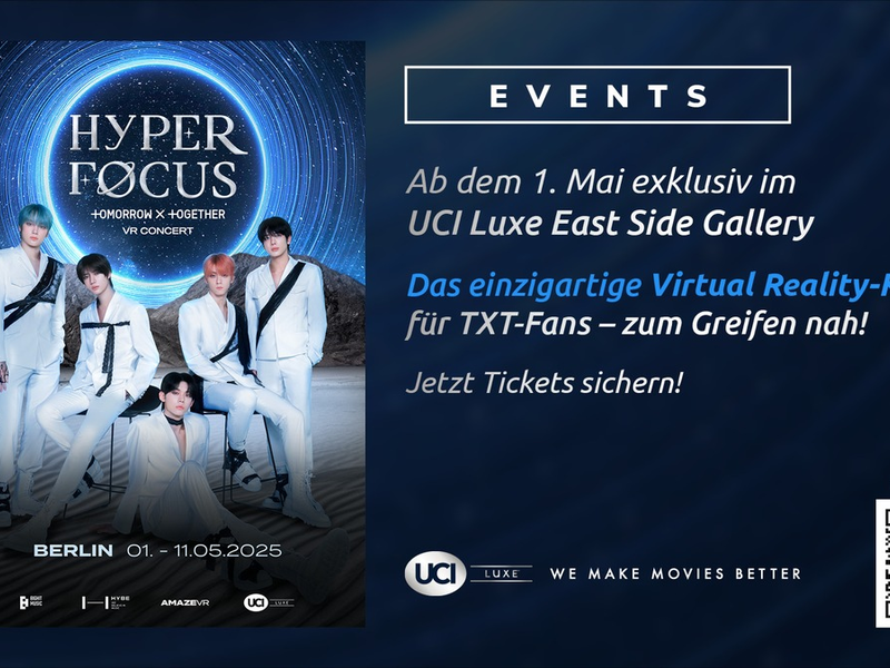 Exklusive Chance für Fans: UCI zeigt einziges Virtual Reality Konzert der Gen Z-Ikonen TOMORROW X TOGETHER ab 1. Mai in Berlin im Kino - Foto: presseportal.de
