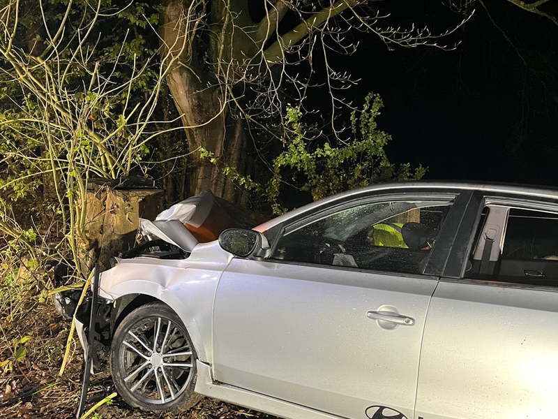 POL-MI: Pkw prallt gegen Baum - vier Verletzte - Foto: presseportal.de