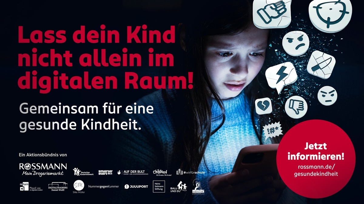 Alarmierende Medienabhängigkeit bei Kindern: Aktionsbündnis unter ROSSMANN startet bundesweite Aufklärungskampagne - Foto: presseportal.de