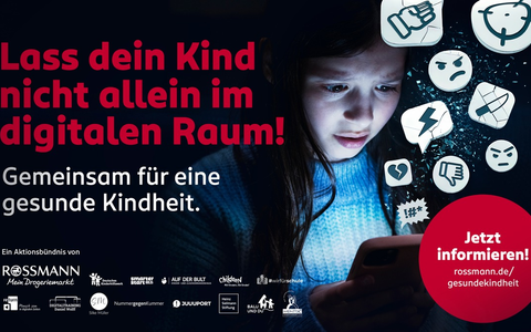 Alarmierende Medienabhängigkeit bei Kindern: Aktionsbündnis unter ROSSMANN startet bundesweite Aufklärungskampagne - Foto: presseportal.de Alarmierende Medienabhängigkeit bei Kindern: Aktionsbündnis unter ROSSMANN startet bundesweite Aufklärungskampagne - Foto: presseportal.de