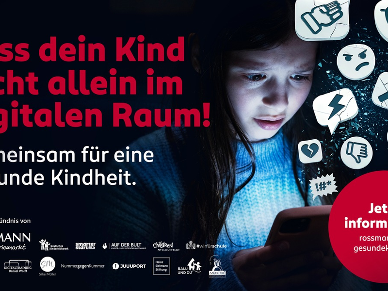 Alarmierende Medienabhängigkeit bei Kindern: Aktionsbündnis unter ROSSMANN startet bundesweite Aufklärungskampagne - Foto: presseportal.de