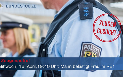 Bundespolizeidirektion München: Unbekannter flüchtet nach Sexualdelikt / Bundespolizei sucht nach Exhibitionisten - Foto: presseportal.de Bundespolizeidirektion München: Unbekannter flüchtet nach Sexualdelikt / Bundespolizei sucht nach Exhibitionisten - Foto: presseportal.de