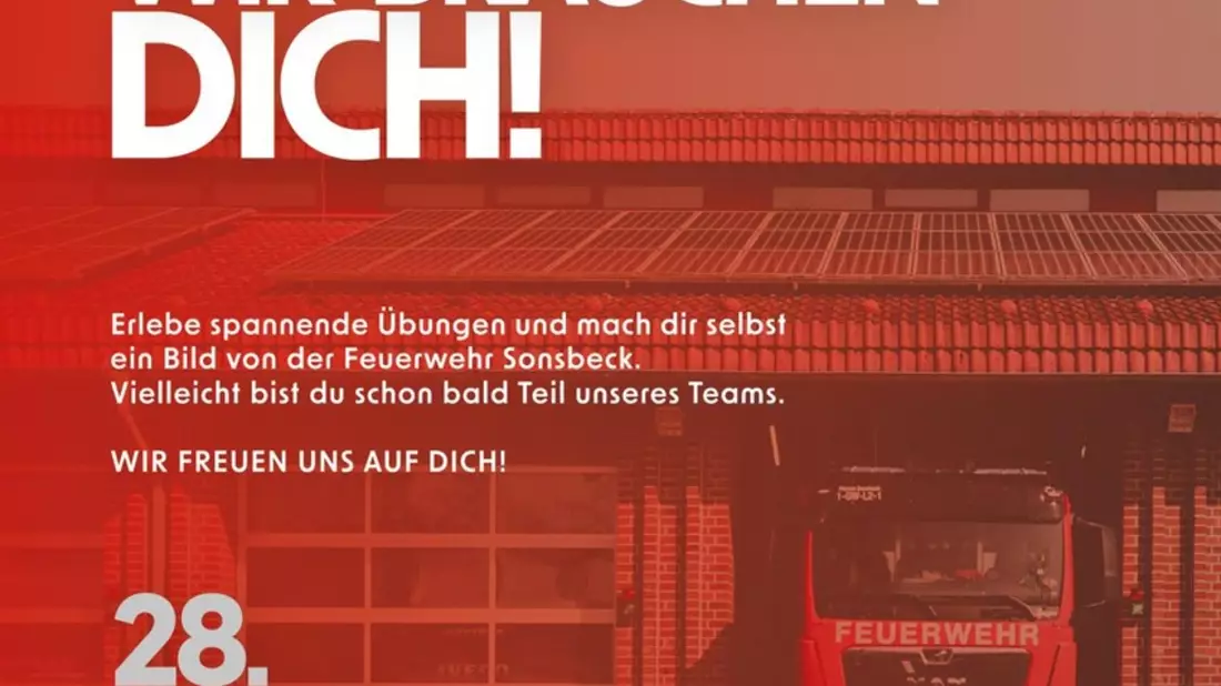 FW Sonsbeck: DU brauchst uns - wir brauchen DICH: Freiwillige Feuerwehr Sonsbeck lädt zum Schnuppertag ein - Bild: presseportal.de