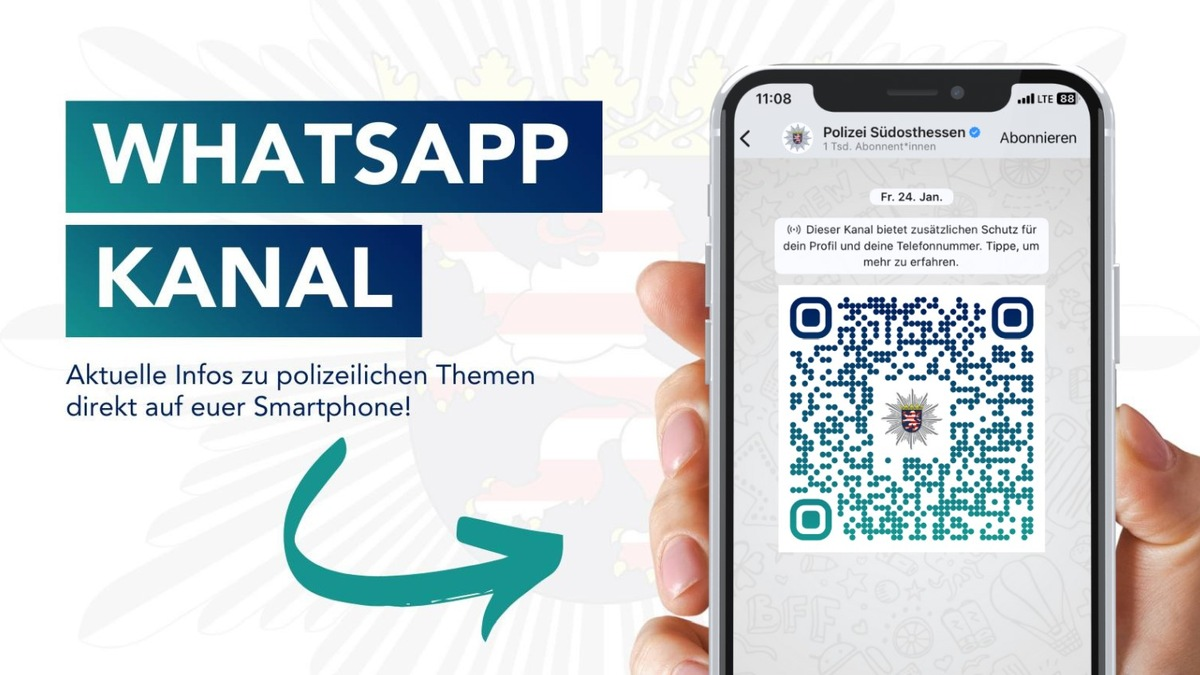 POL-OF: Polizeipräsidium Südosthessen startet mit WhatsApp-Kanal - Foto: presseportal.de