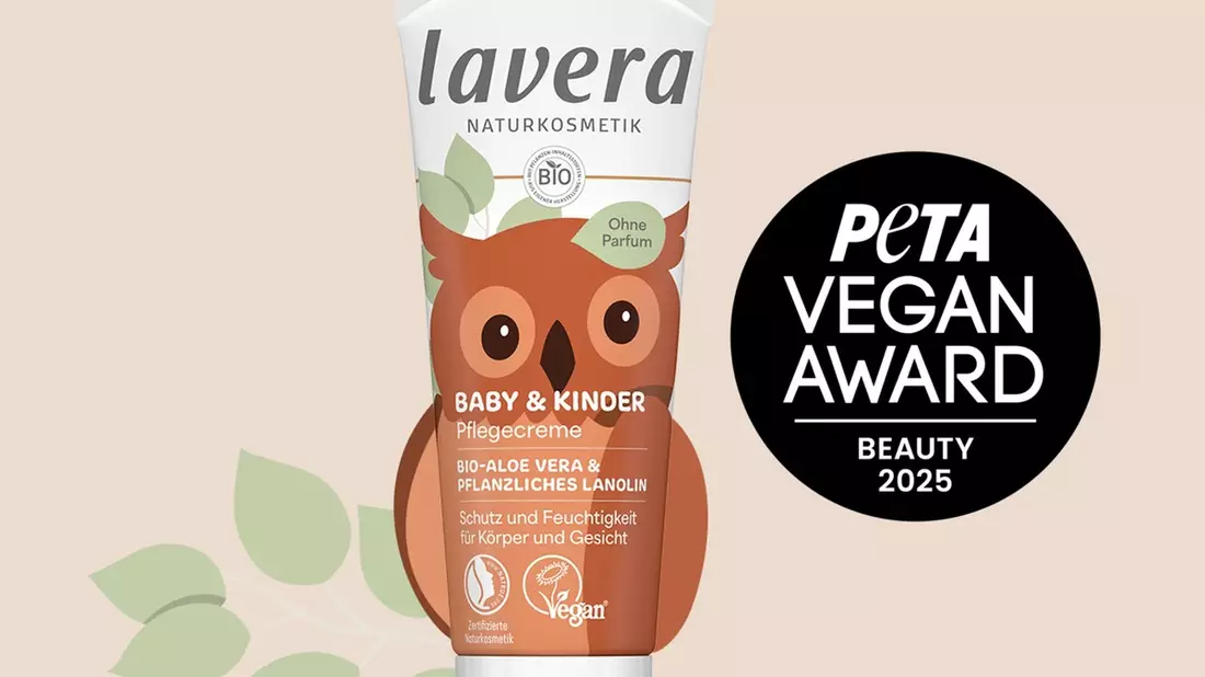 lavera Naturkosmetik gewinnt PETA Vegan Beauty Award 2025 mit der Baby & Kinder Pflegecreme - Bild: presseportal.de