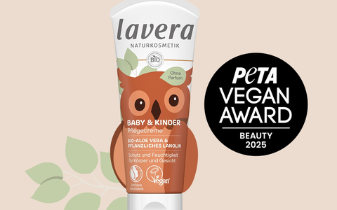 lavera Naturkosmetik gewinnt PETA Vegan Beauty Award 2025 mit der Baby & Kinder Pflegecreme - Foto: presseportal.de lavera Naturkosmetik gewinnt PETA Vegan Beauty Award 2025 mit der Baby & Kinder Pflegecreme - Foto: presseportal.de