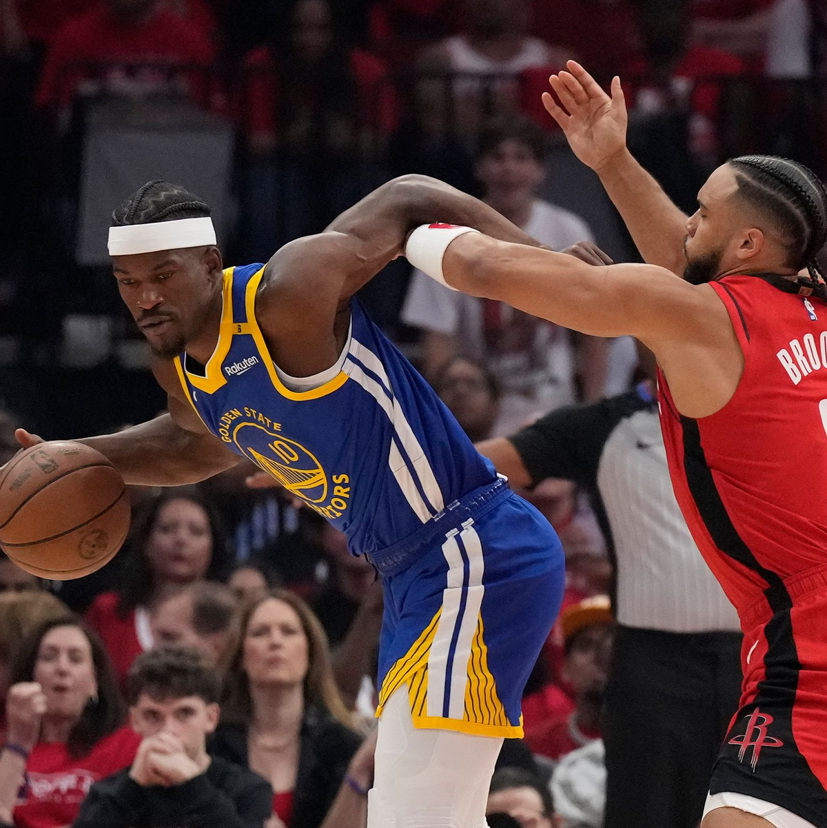 Jimmy Butler verletzte sich und fehlte den Warriors spürbar. - Foto: Karen Warren/AP/dpa