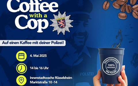 POL-DA: Rüsselsheim: Coffee with a Cop - Polizei und Stadt suchen beim MAIN-Sonntag den Dialog auf Augenhöhe - Foto: presseportal.de