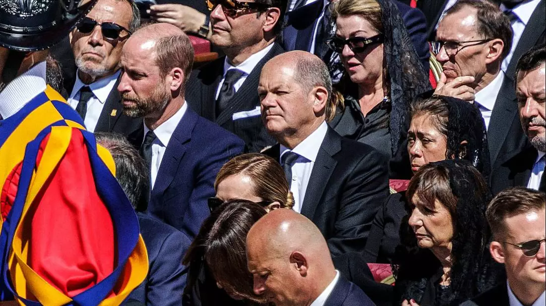 Olaf Scholz beim Papst-Begräbnis am 26.04.2025 - Bild: Butzmann, Dominik/BPA,  Text: über dts Nachrichtenagentur