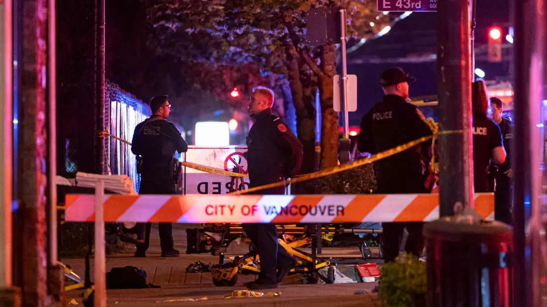 Der Mann, der nach Angaben der Polizei alleine in dem Auto saß, war noch am Tatort festgenommen worden. - Bild: Rich Lam/The Canadian Press/AP/dpa