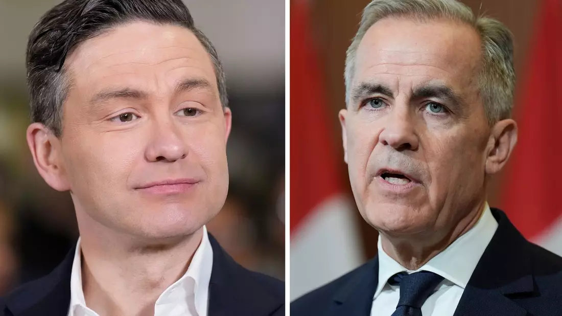 Mark Carney (rechts) und Pierre Poilievre wollen Premierminister von Kanada werden. (Archivbilder) - Bild: Adrian Wyld/Chris Young/The Canadian Press/AP/dpa