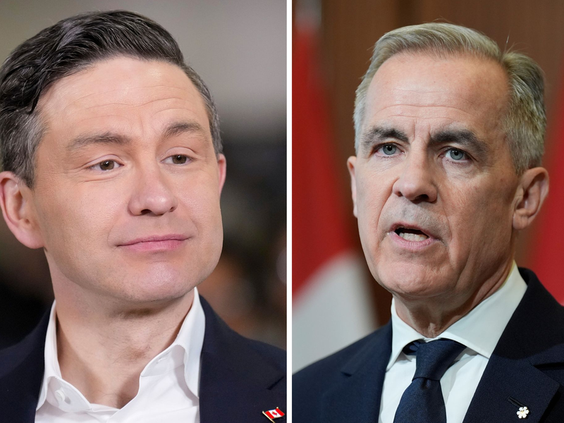 Mark Carney (rechts) und Pierre Poilievre wollen Premierminister von Kanada werden. (Archivbilder) - Foto: Adrian Wyld/Chris Young/The Canadian Press/AP/dpa