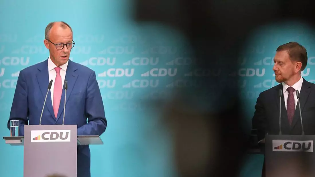 Friedrich Merz und Michael Kretschmer (Archiv) - Bild: über dts Nachrichtenagentur